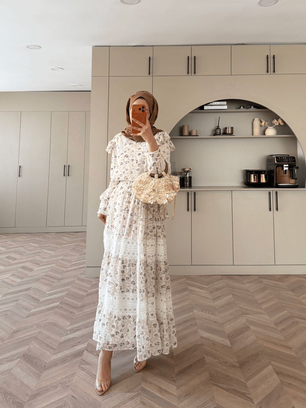 Sunday Dantel Detaylı Şifon Etekli Takım Ekru (5722)