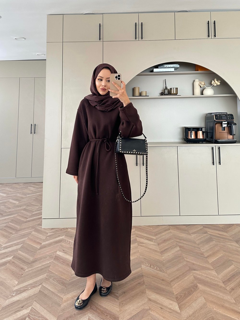Sweat Elbise Acı Kahve