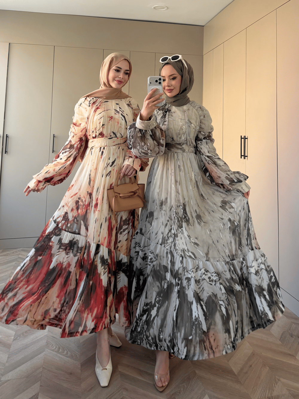 Swetlana Şifon Elbise Bordo (5743)