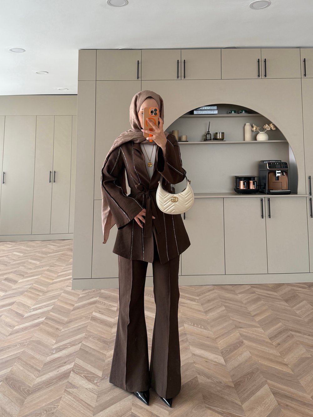 Teresa Nervür Taşlı Pantolonlu Takım Mürdüm (26013)