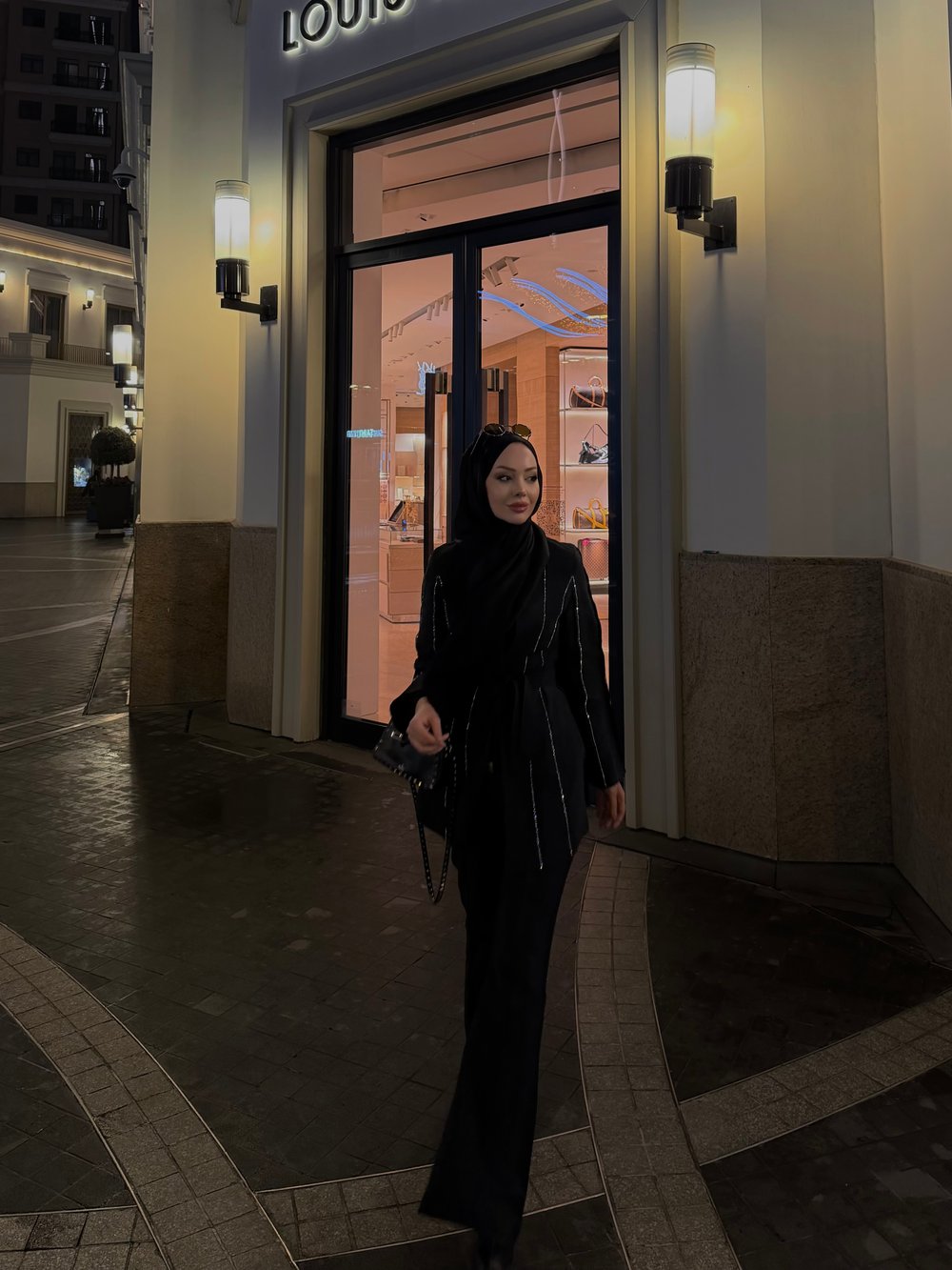 Teresa Nervür Taşlı Pantolonlu Takım Siyah (26013)