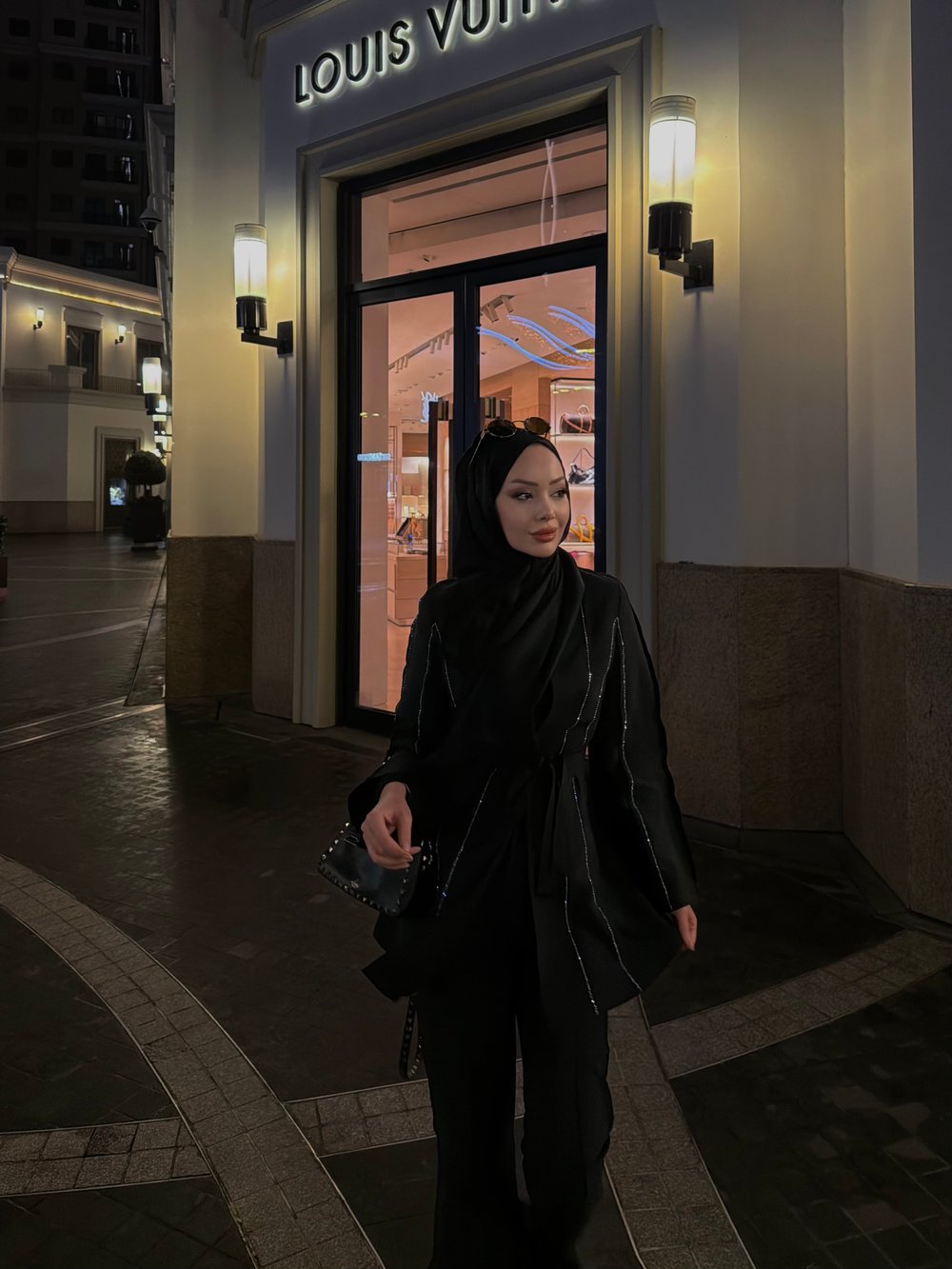 Teresa Nervür Taşlı Pantolonlu Takım Siyah (26013)