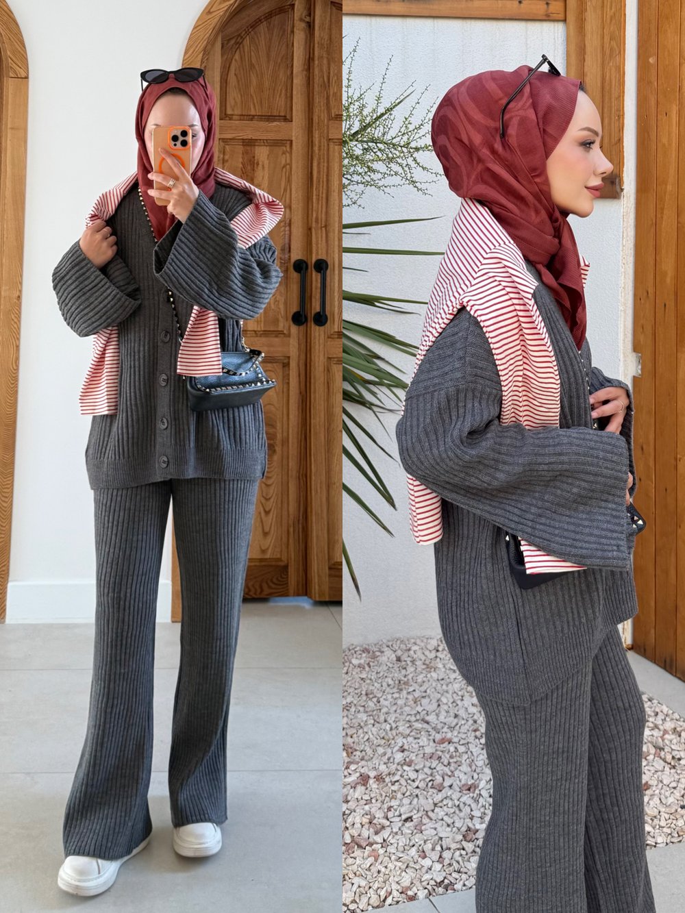 Tisho Fitilli Pantolonlu Takım Antrasit (25630)