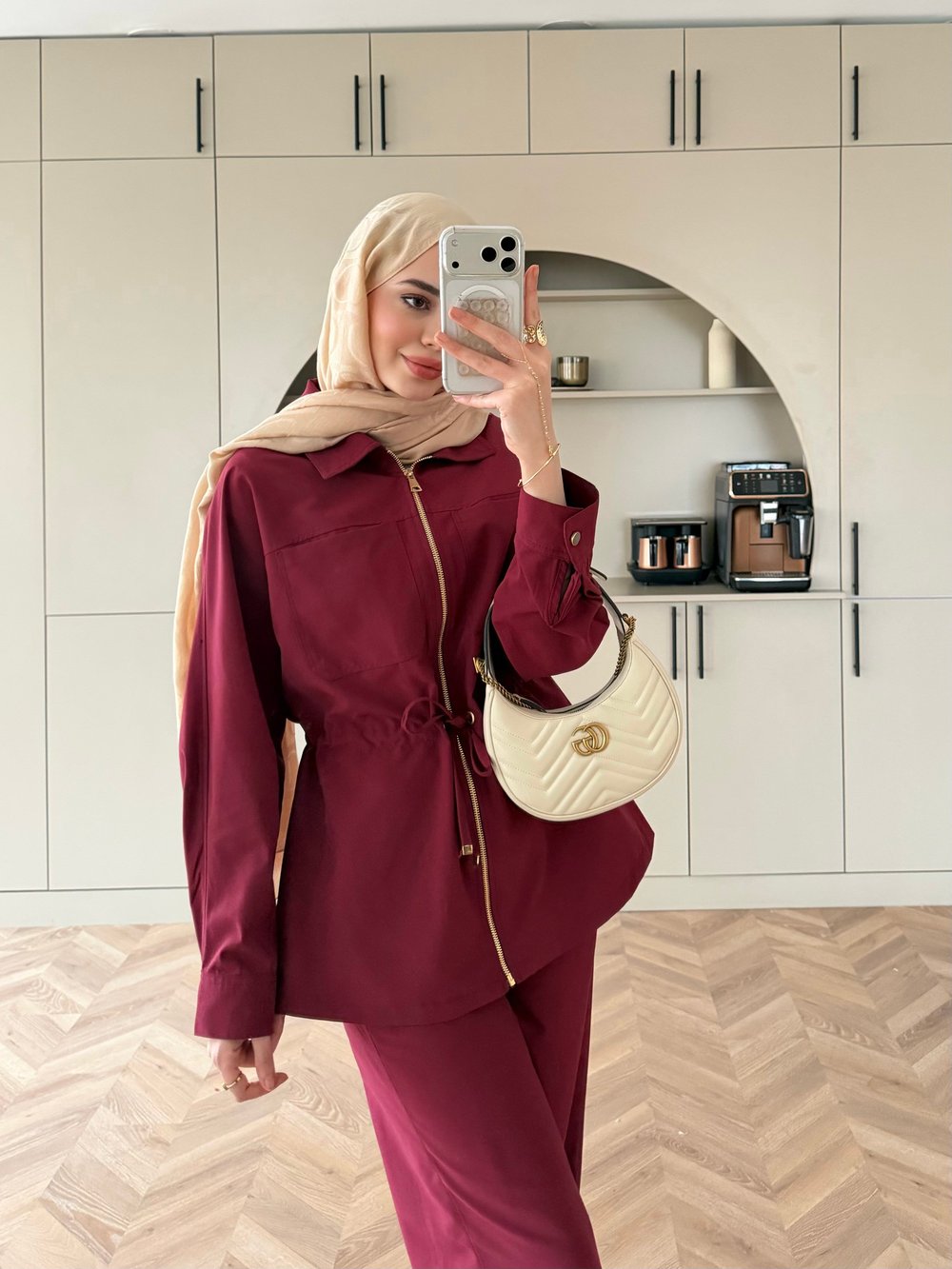 Toffee Belden Bağlamalı Pantolon Takım Bordo (8014)