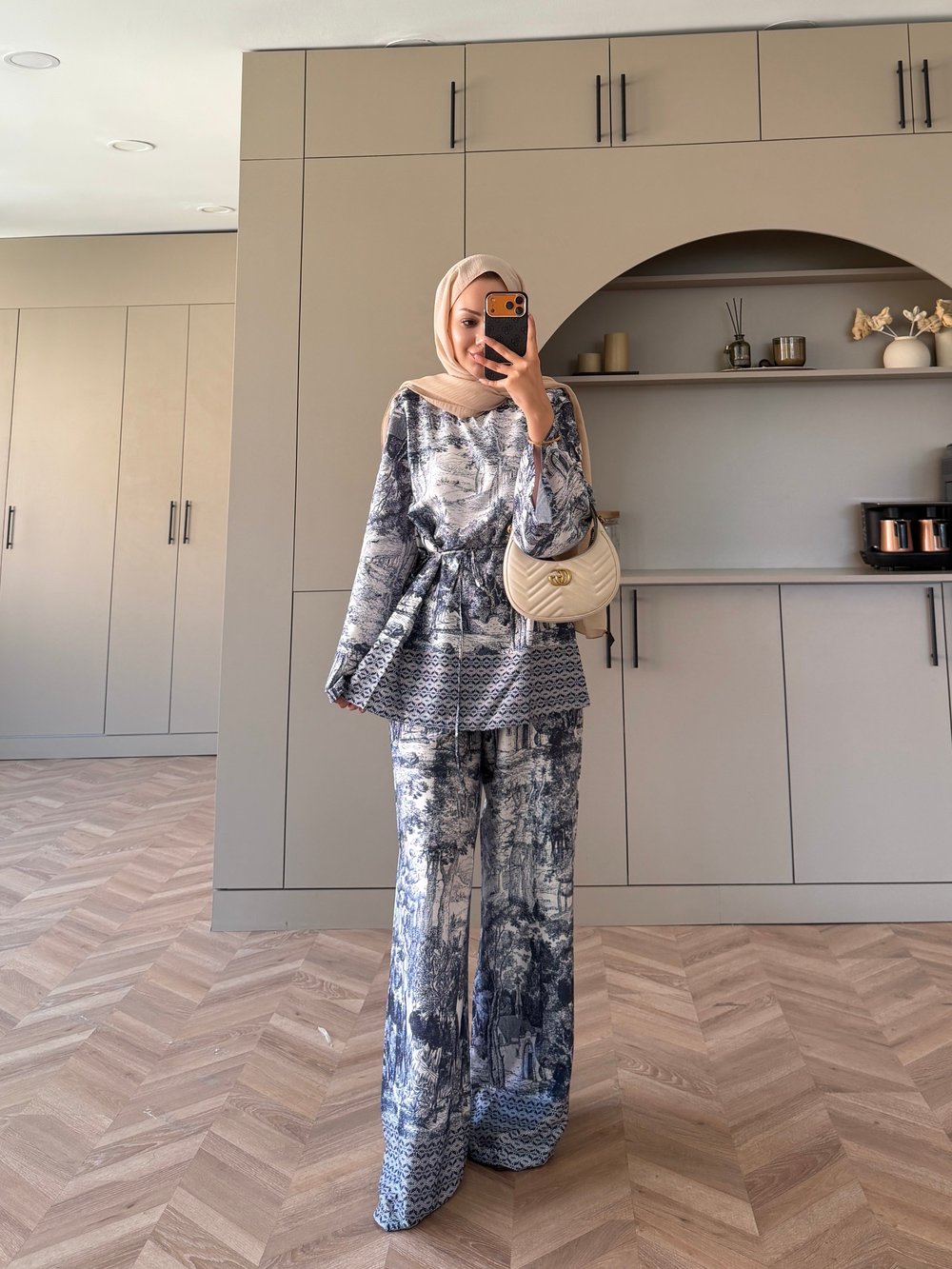 Toile Desenli Pantolonlu Takım Lacivert (4525)