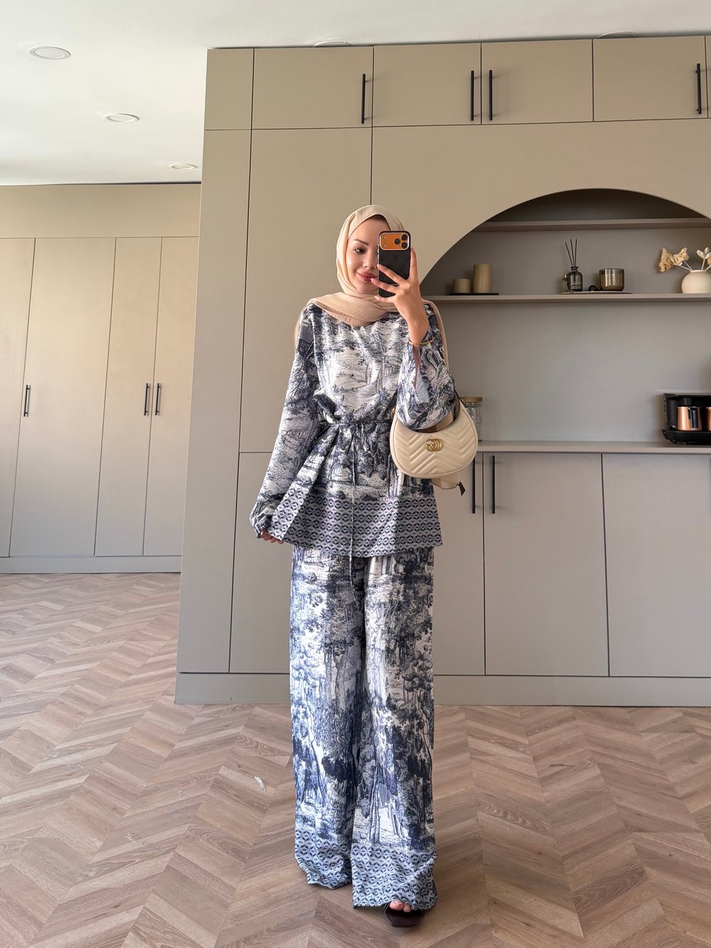 Toile Desenli Pantolonlu Takım Lacivert (4525)