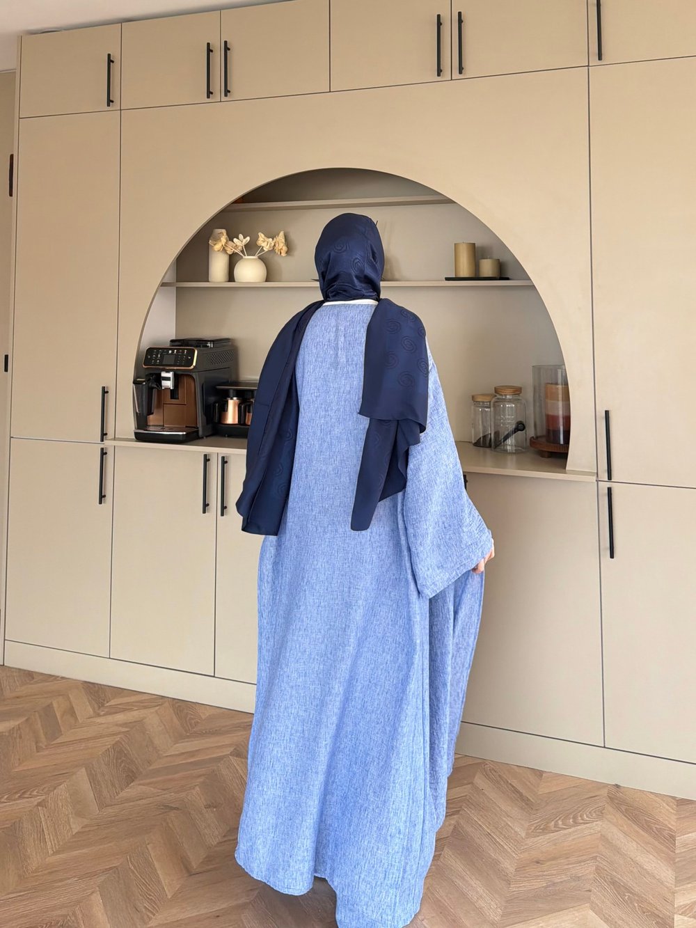 Tokyo Yırtmaçlı Kimono Pantolonlu Takım Mavi (5813)