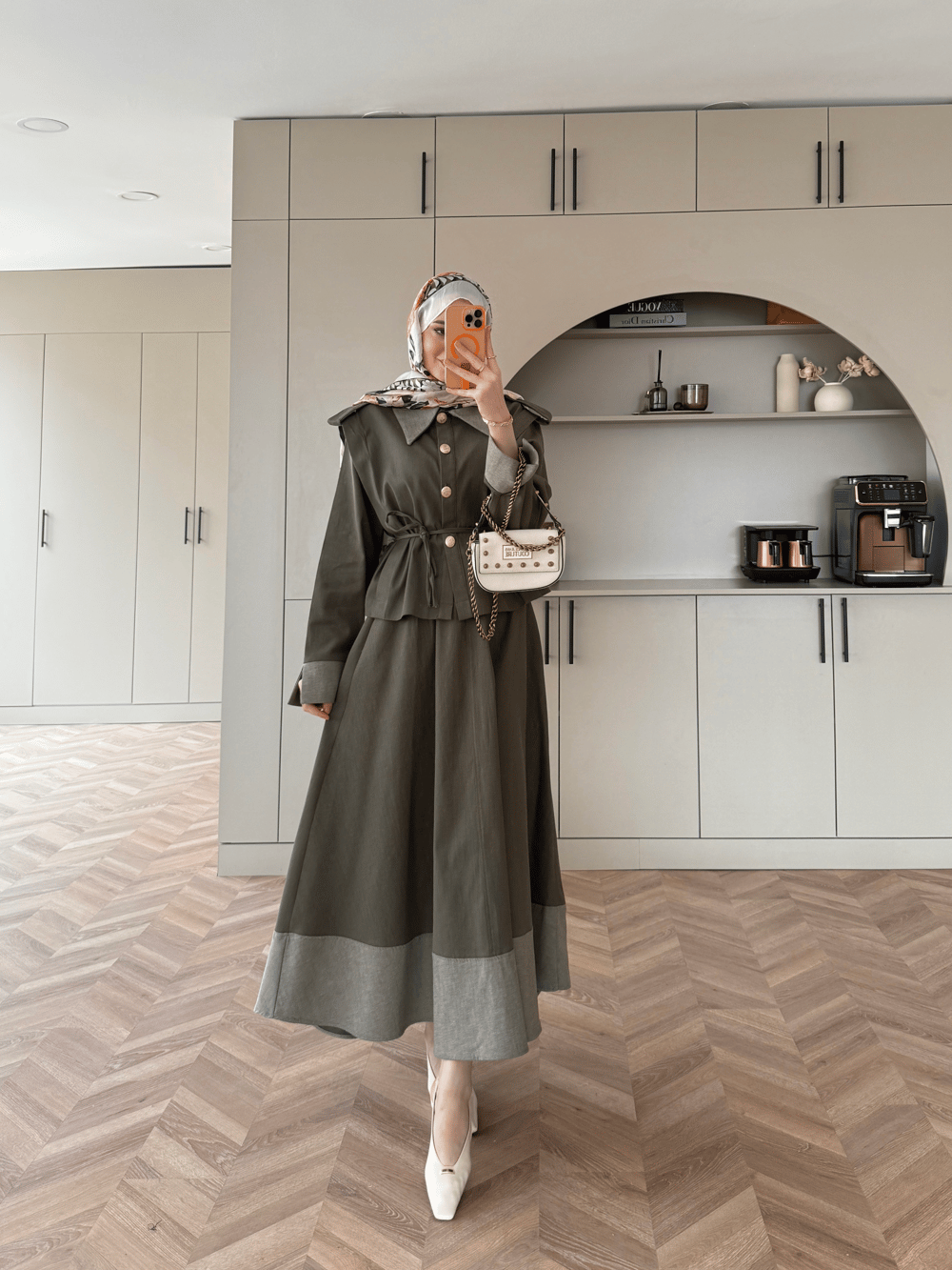 Urban Apoletli Kot Etekli Takım Haki (8467)