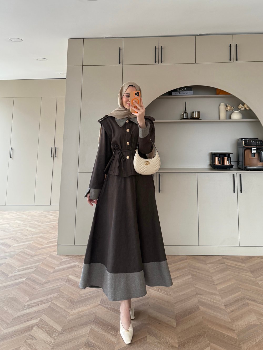 Urban Apoletli Kot Etekli Takım Kahve (8467)