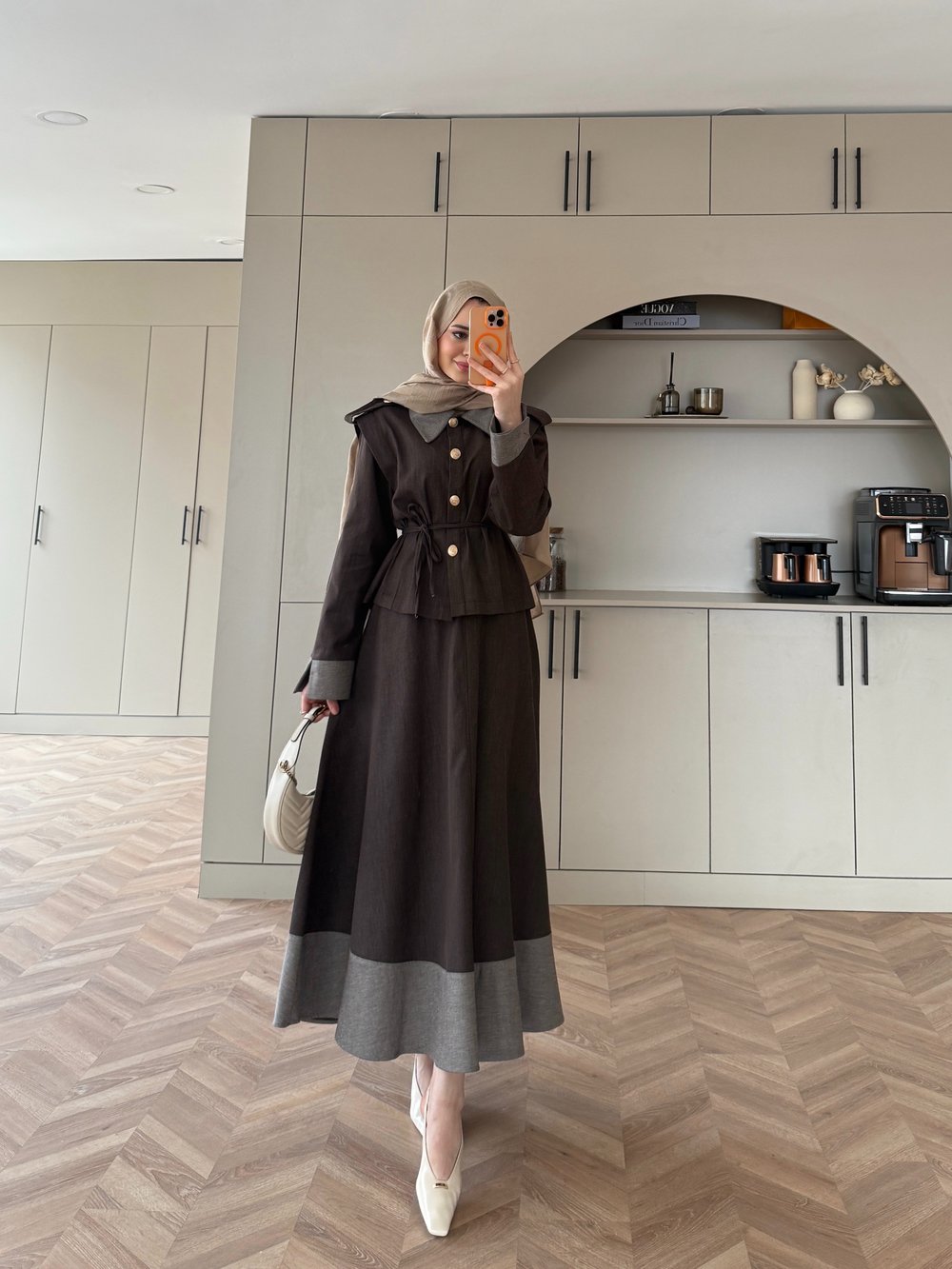 Urban Apoletli Kot Etekli Takım Kahve (8467)
