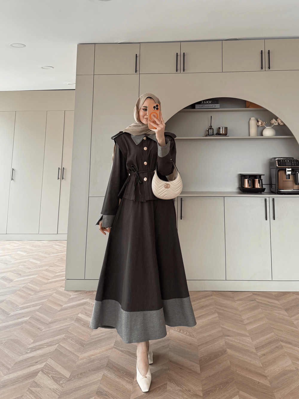 Urban Apoletli Kot Etekli Takım Kahve (8467)