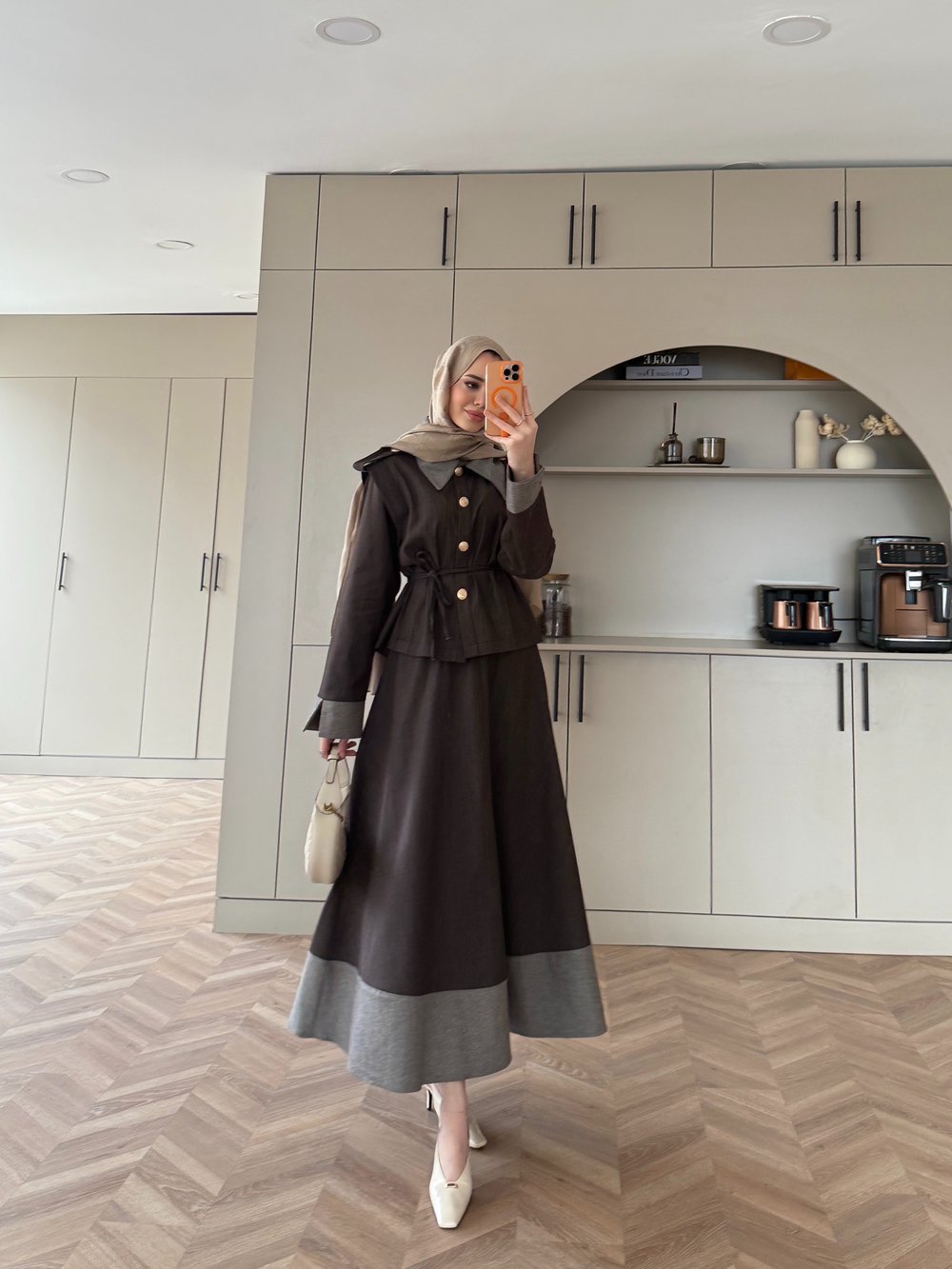 Urban Apoletli Kot Etekli Takım Kahve (8467)