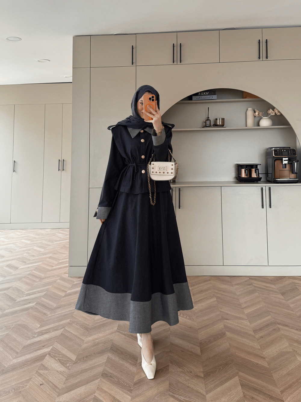 Urban Apoletli Kot Etekli Takım Lacivert (8467)