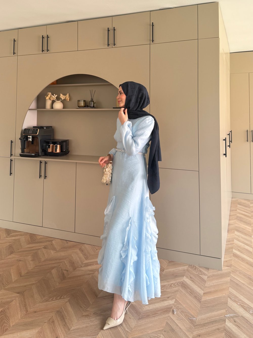Visal Fırfırlı Elbise Bebe Mavisi (26173)
