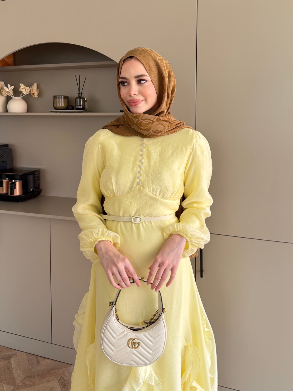 Visal Fırfırlı Elbise ButterYellow (26173)
