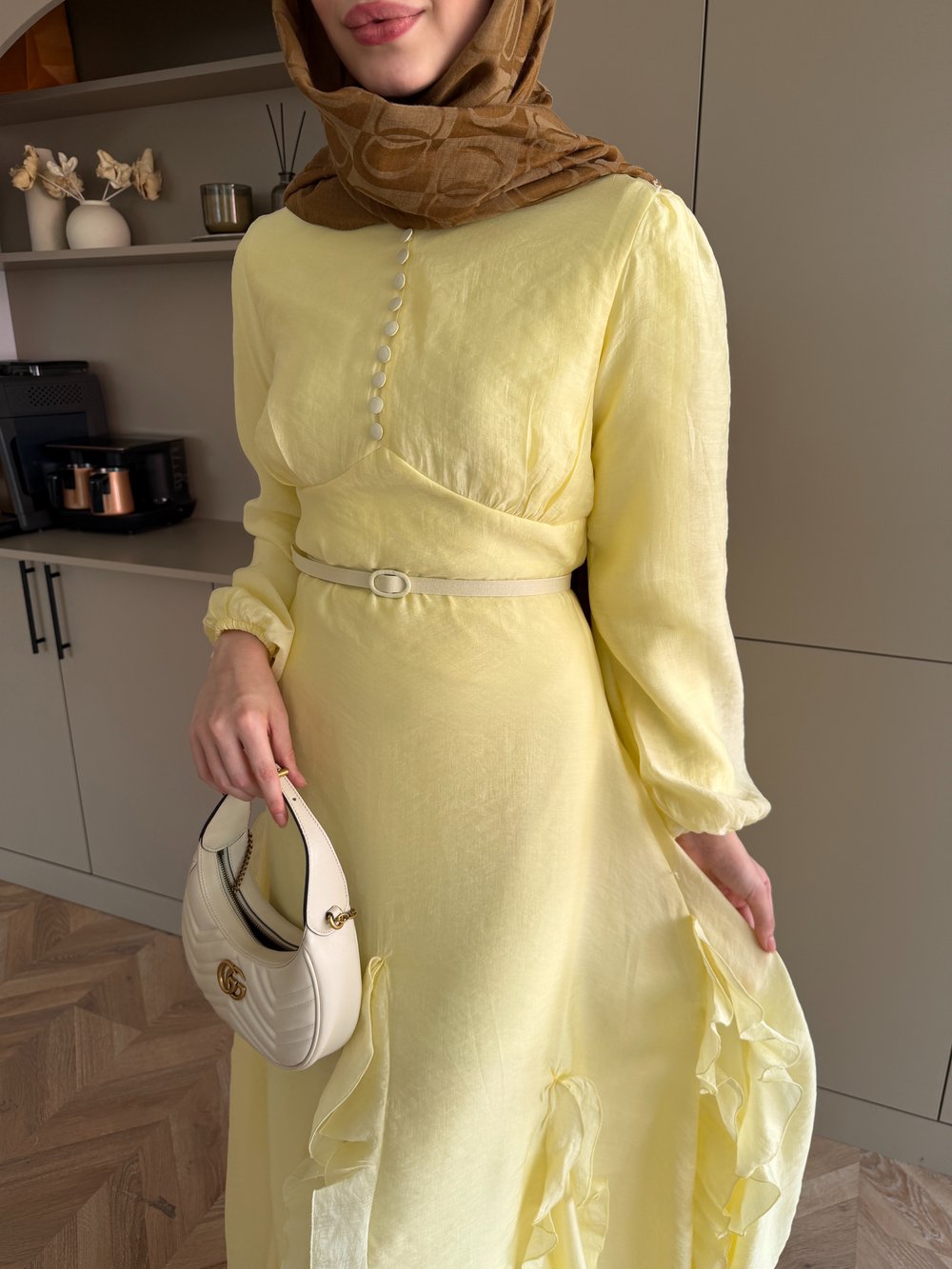 Visal Fırfırlı Elbise ButterYellow (26173)