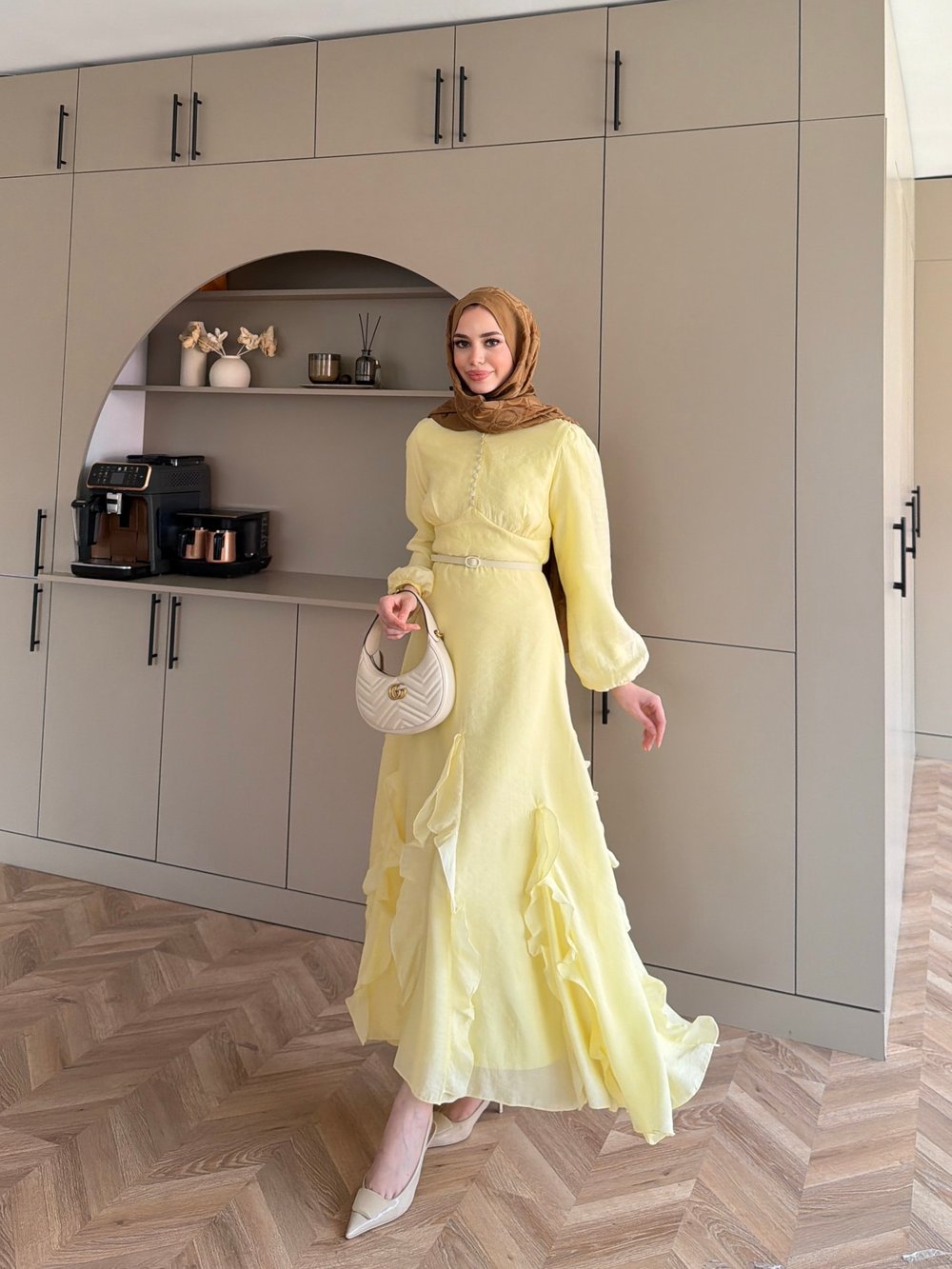 Visal Fırfırlı Elbise ButterYellow (26173)