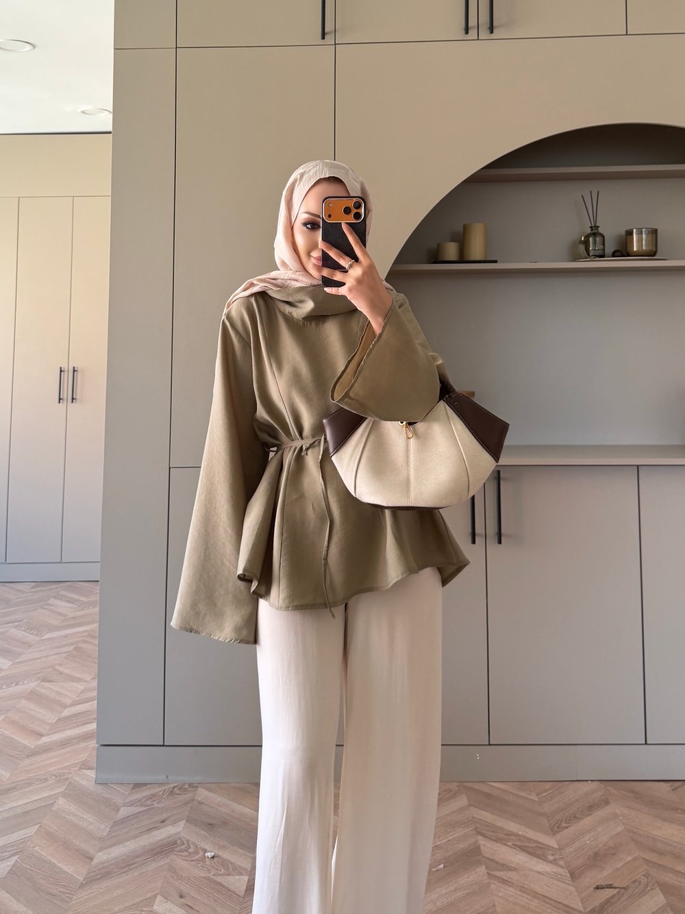 Wear Geniş Yaka Bluz Haki (5556)