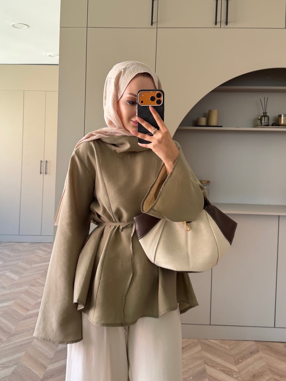 Wear Geniş Yaka Bluz Haki (5556)