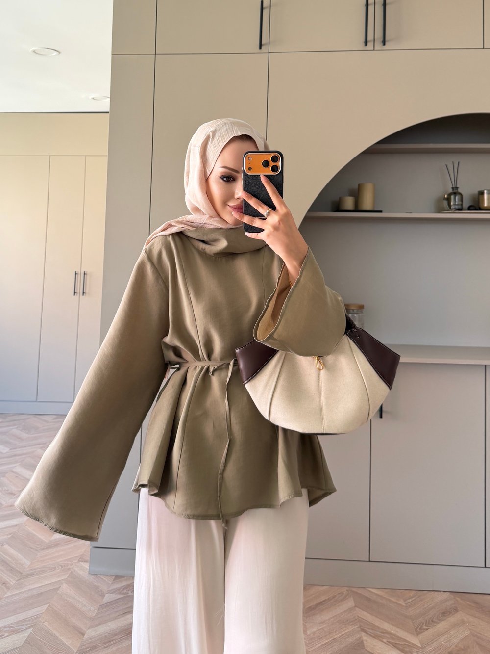 Wear Geniş Yaka Bluz Haki (5556)
