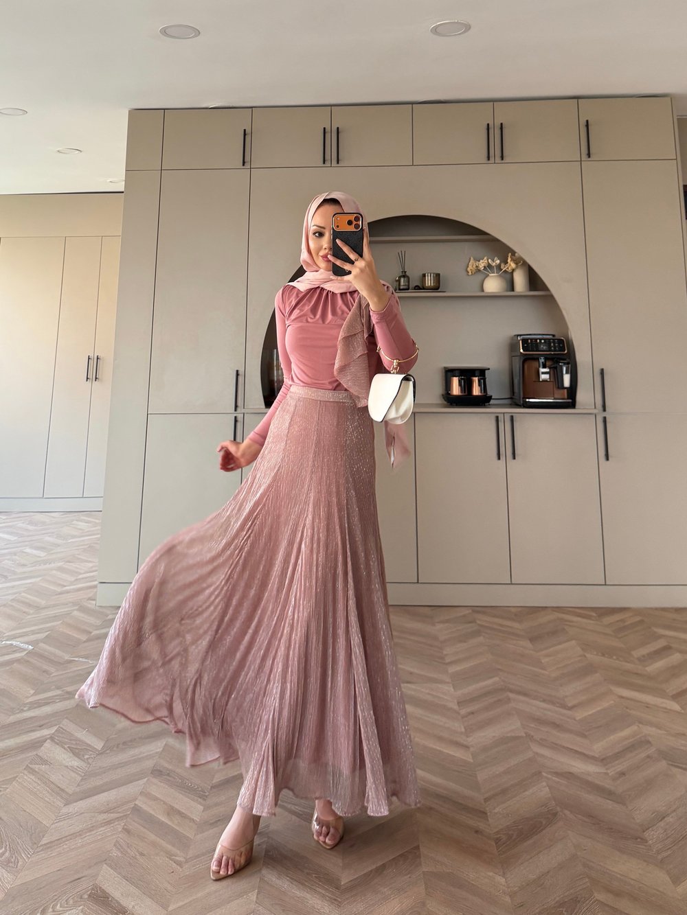 Whisper Drapeli Etekli Takım Pembe (5795)