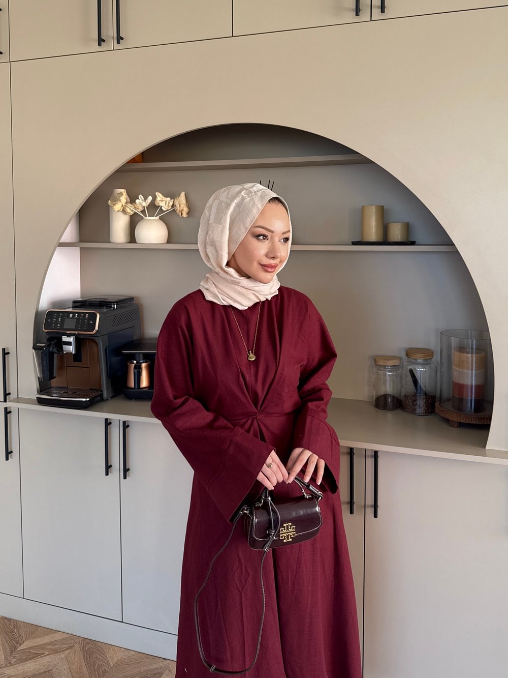 Wild Bağlama Detaylı Elbise Bordo (4491)
