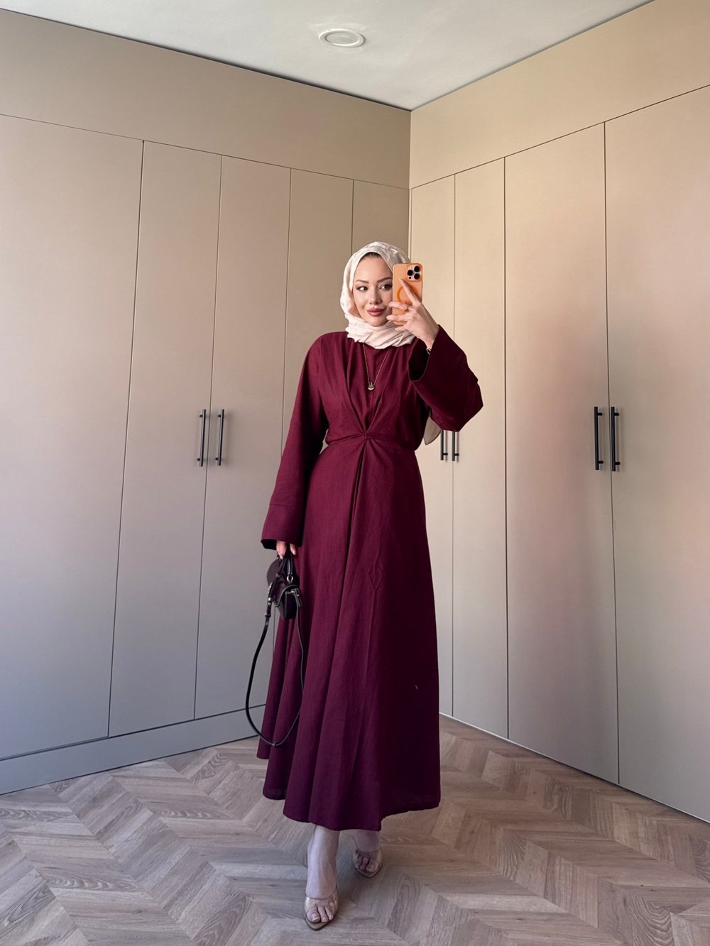 Wild Bağlama Detaylı Elbise Bordo (4491)