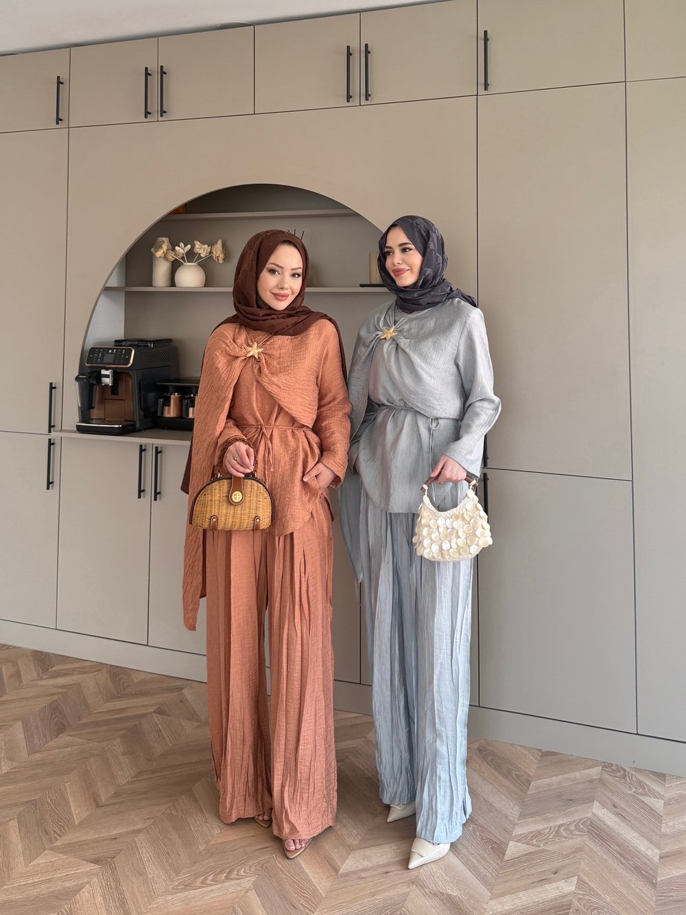 Yıldız Broş Detaylı Pantolon Takım Bebe Mavisi (3074)