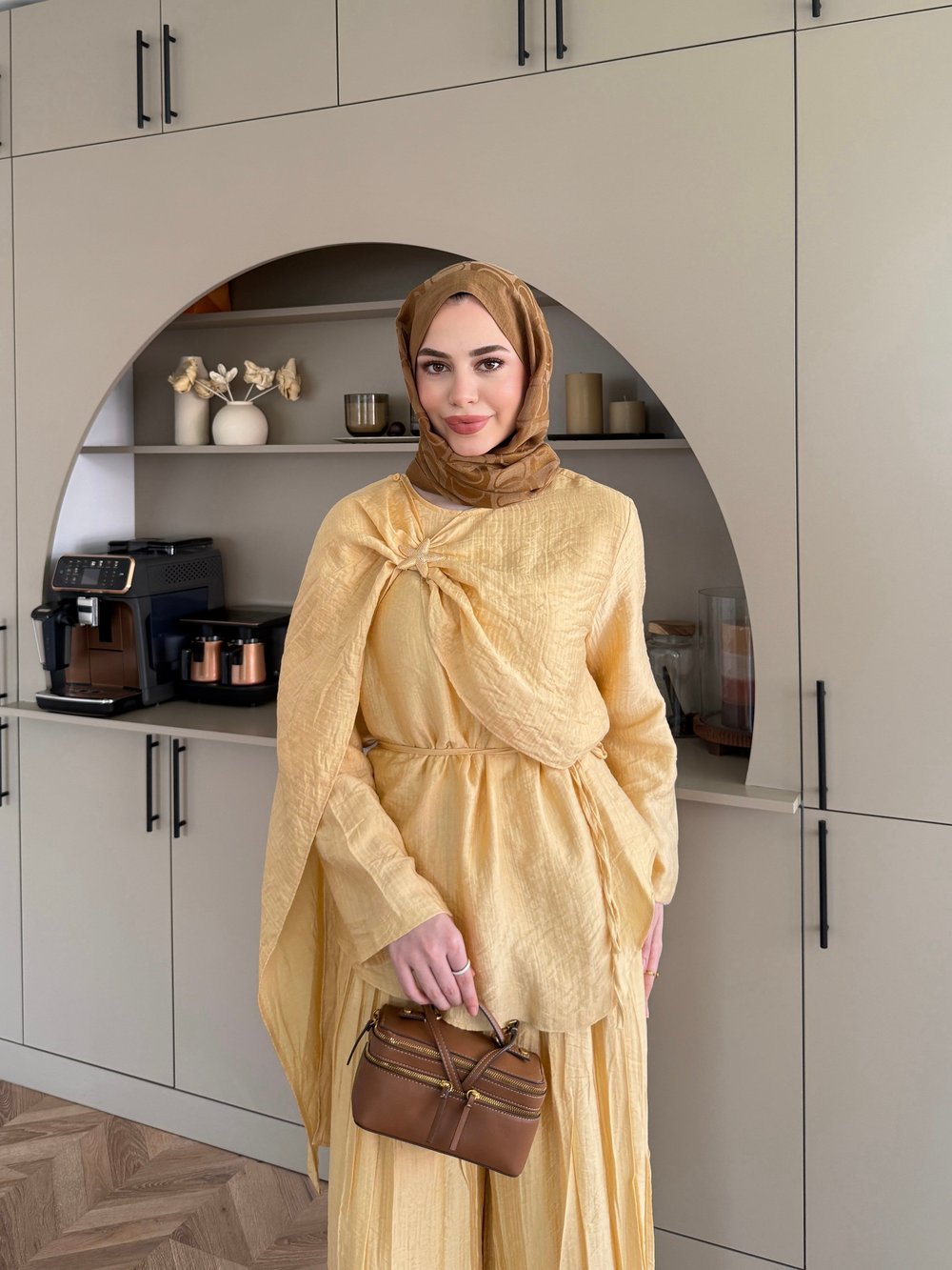 Yıldız Broş Detaylı Pantolon Takım ButterYellow (3074)