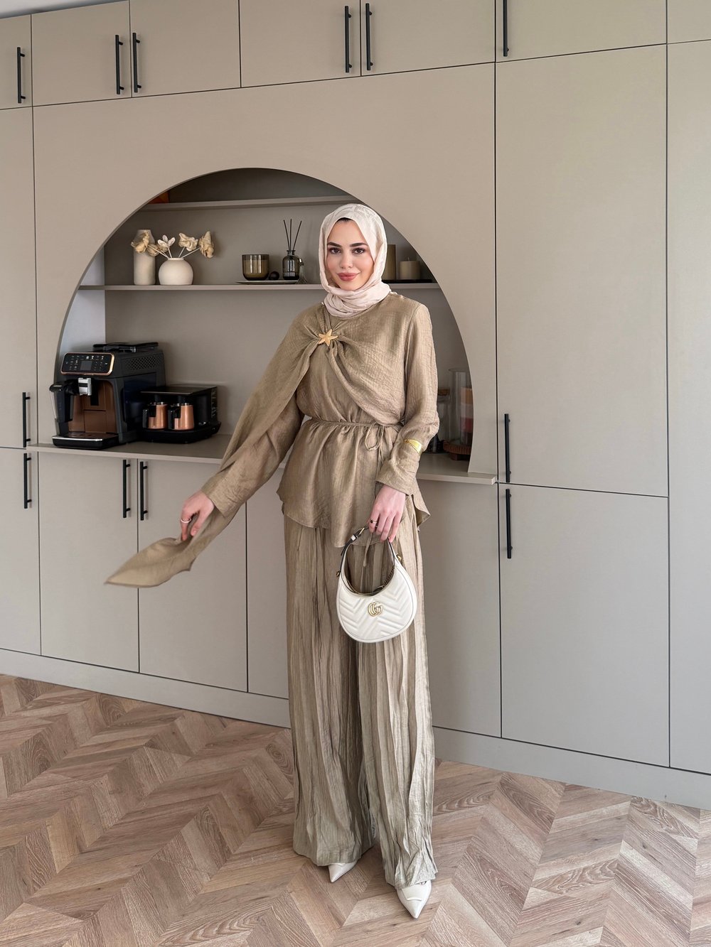 Yıldız Broş Detaylı Pantolon Takım Haki (3074)