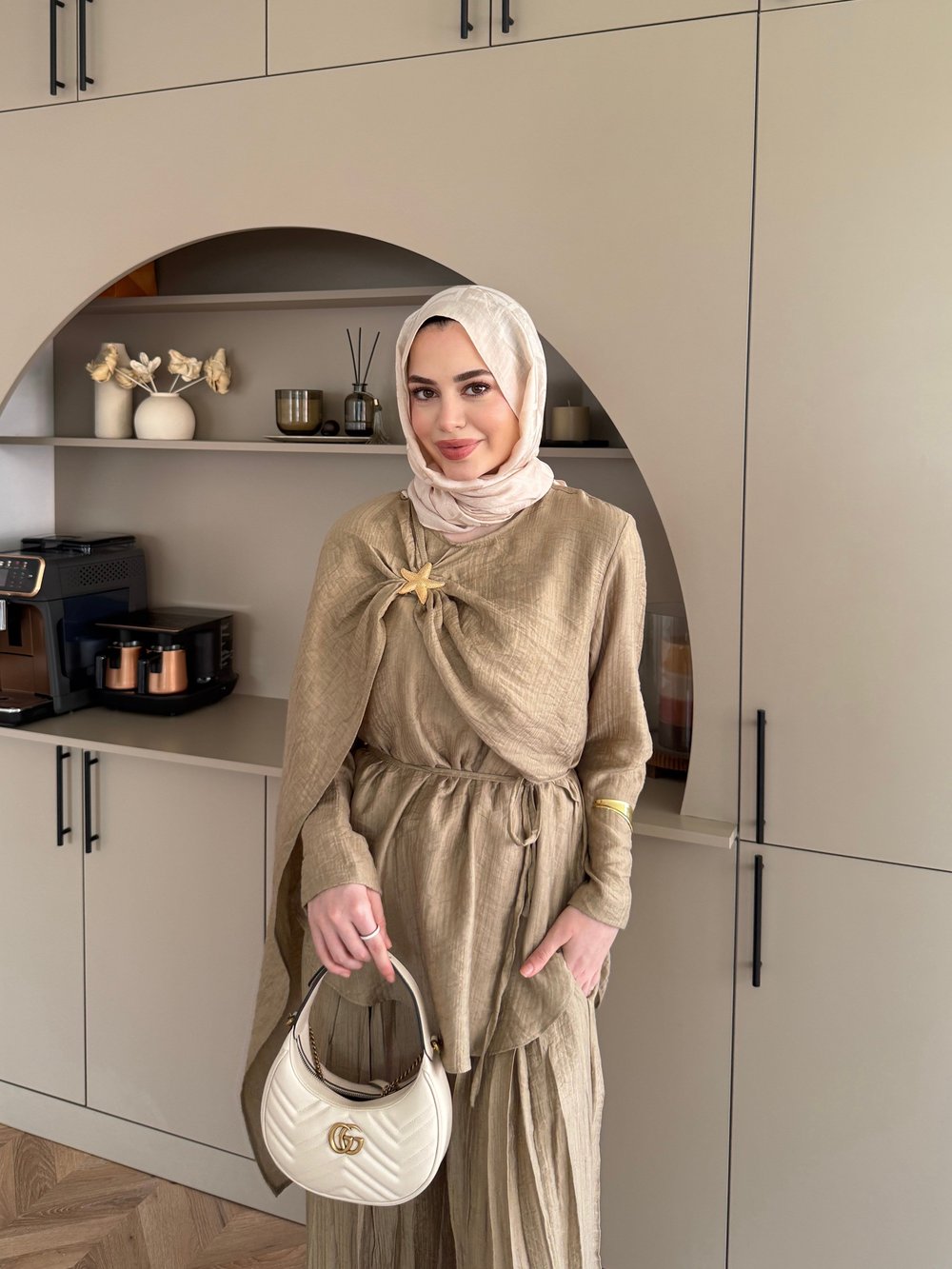 Yıldız Broş Detaylı Pantolon Takım Haki (3074)