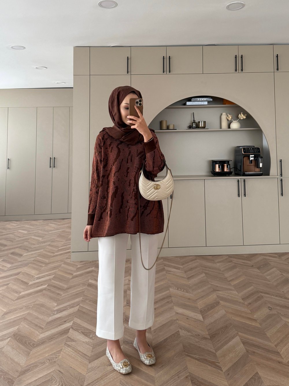 Zebra Simli Merserize Kazak Kahve