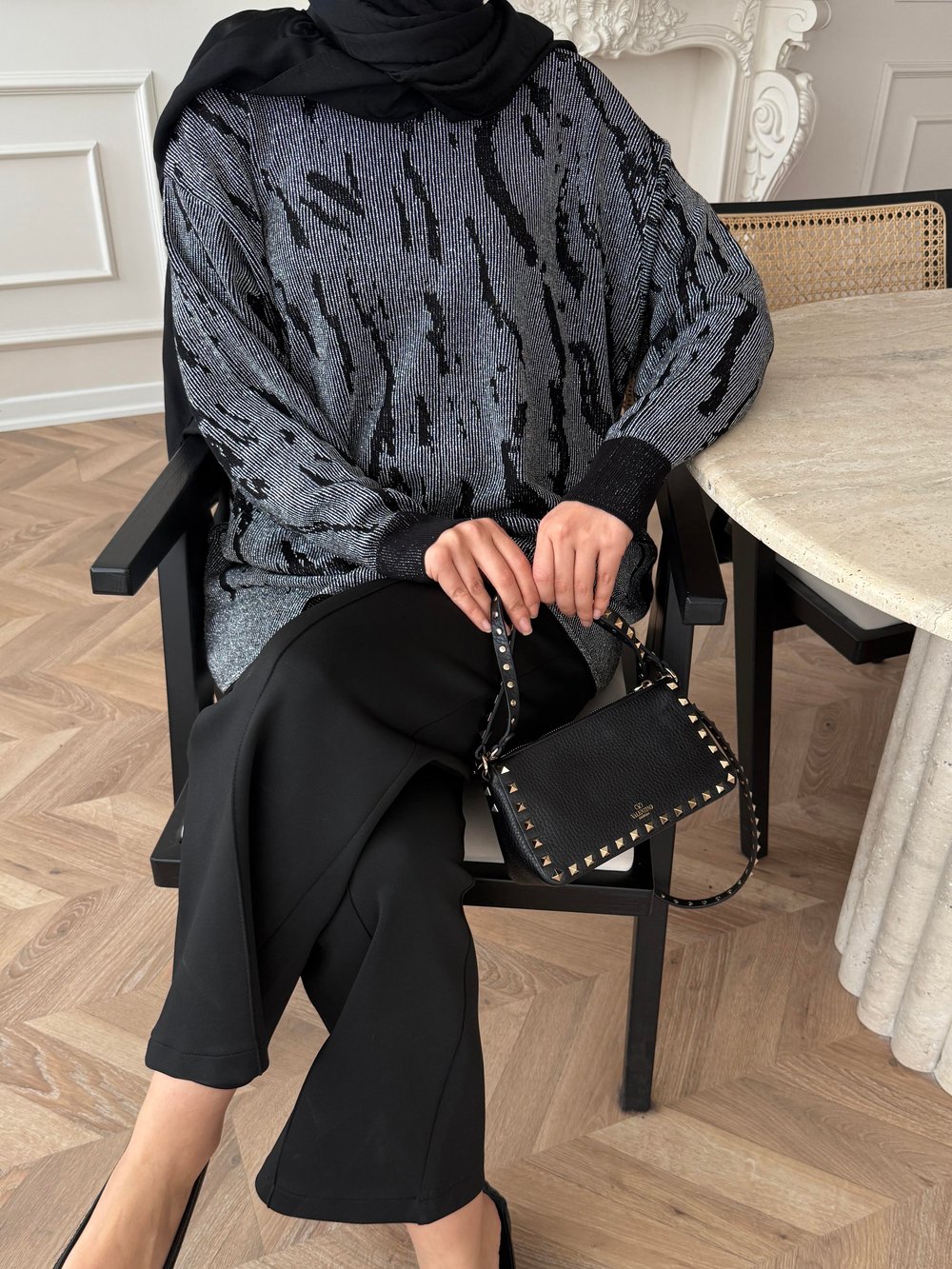 Zebra Simli Merserize Kazak Siyah