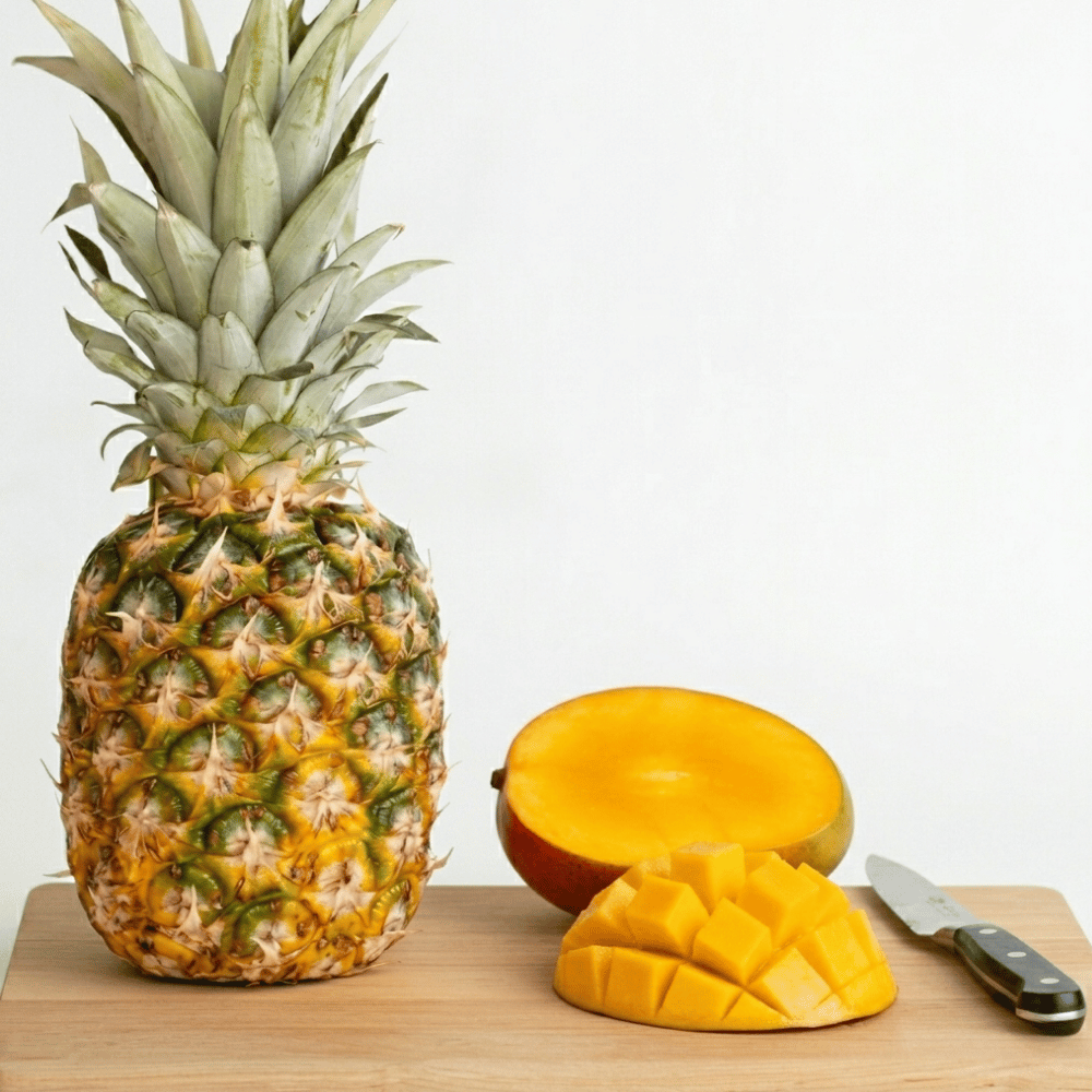 Ananas ve Jumbo Mango (Yemeye Hazır)Tropik Meyveler