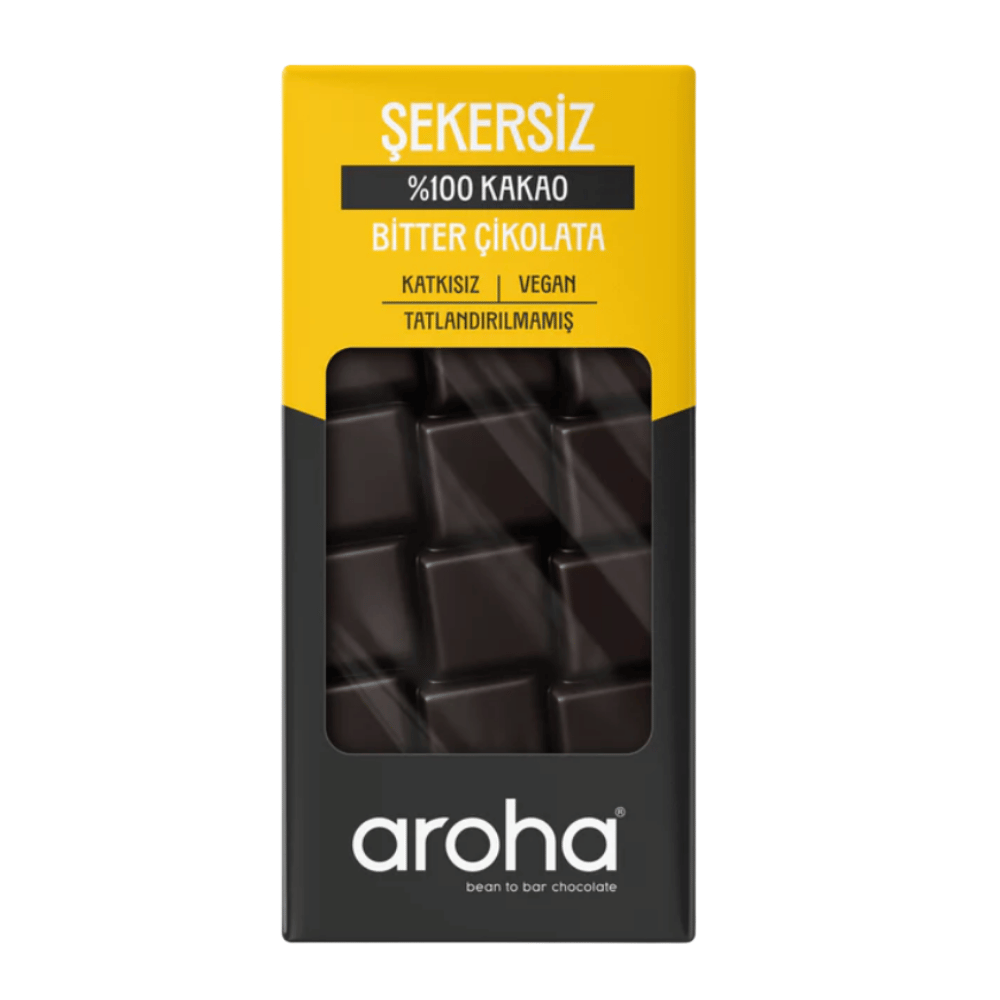 Şeker İlavesiz Simsiyah Çikolata - %100 KakaoŞekersiz Çikolatalar
