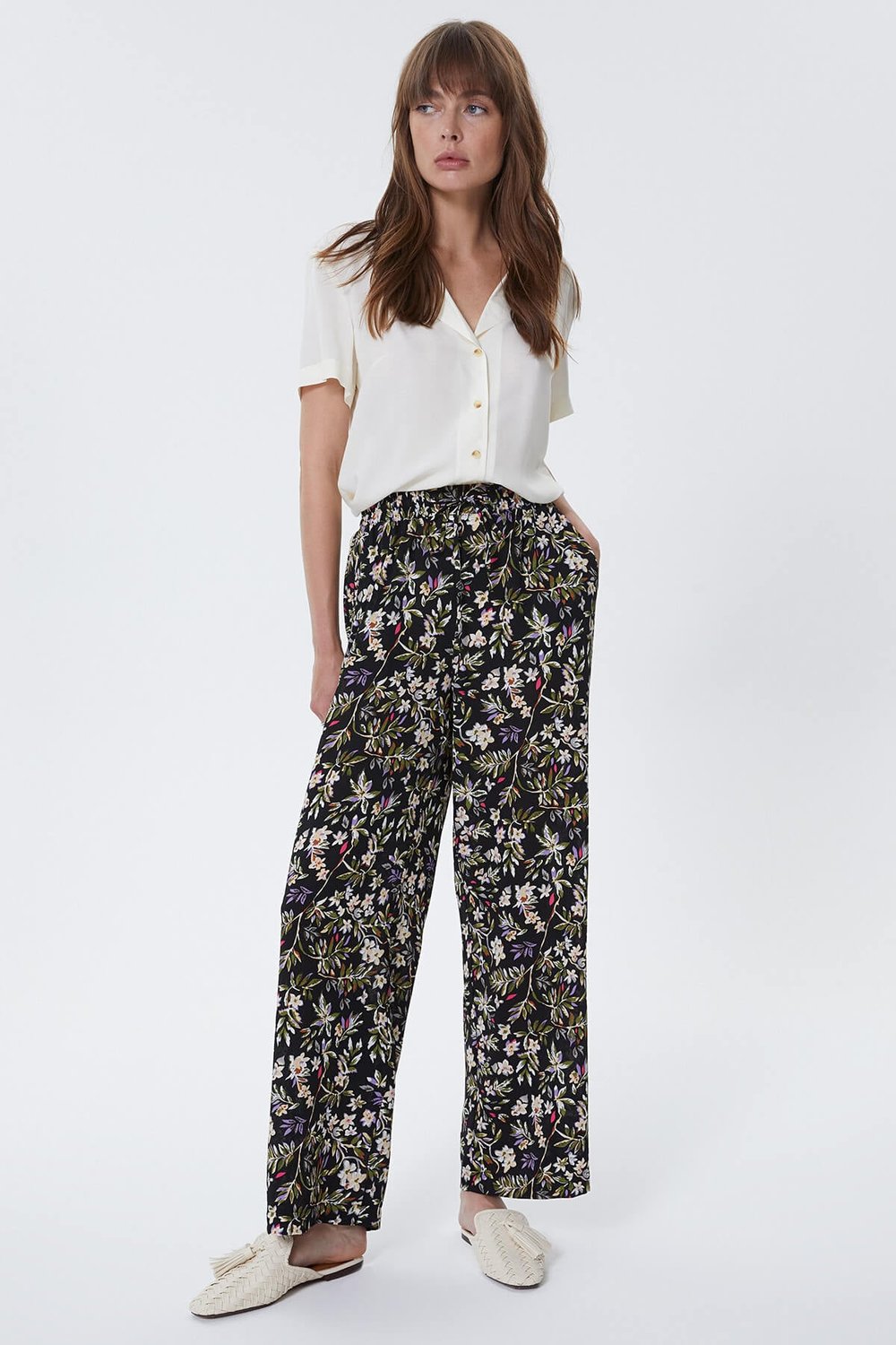 Çok Renkli Çiçek Desenli Pijama Pantolon