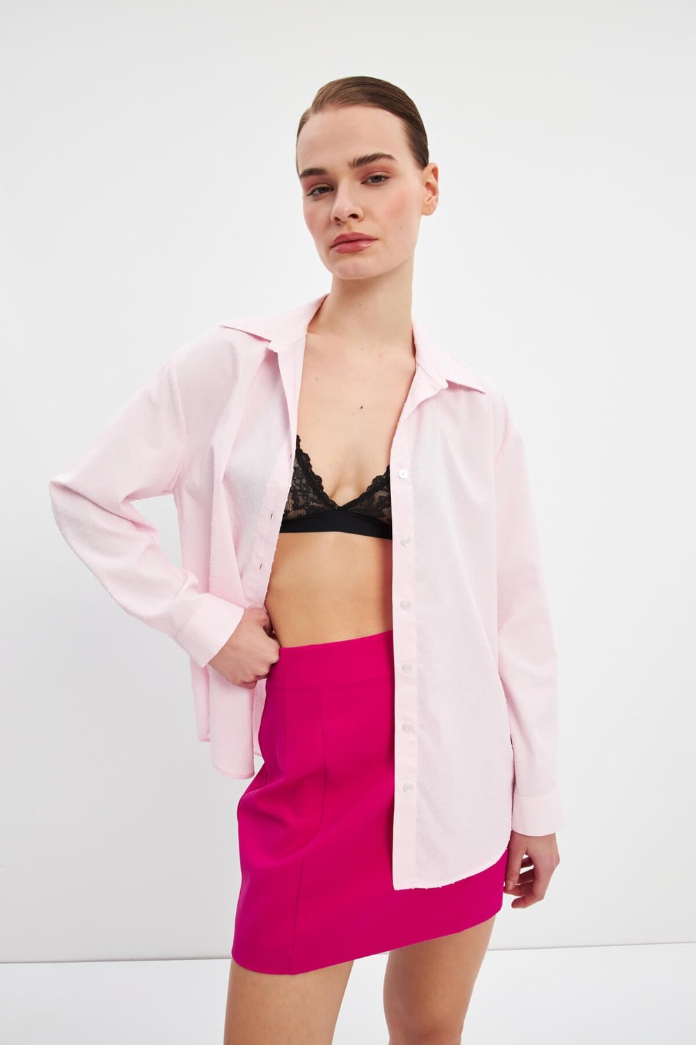 Pembe Basic Gömlek