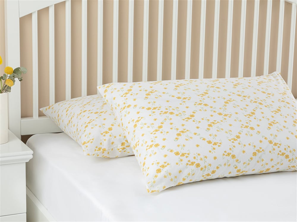 Înflorire de vară Cu Bumbac Cu 2 Piese Față De Pernă 50x70 cm Galben
