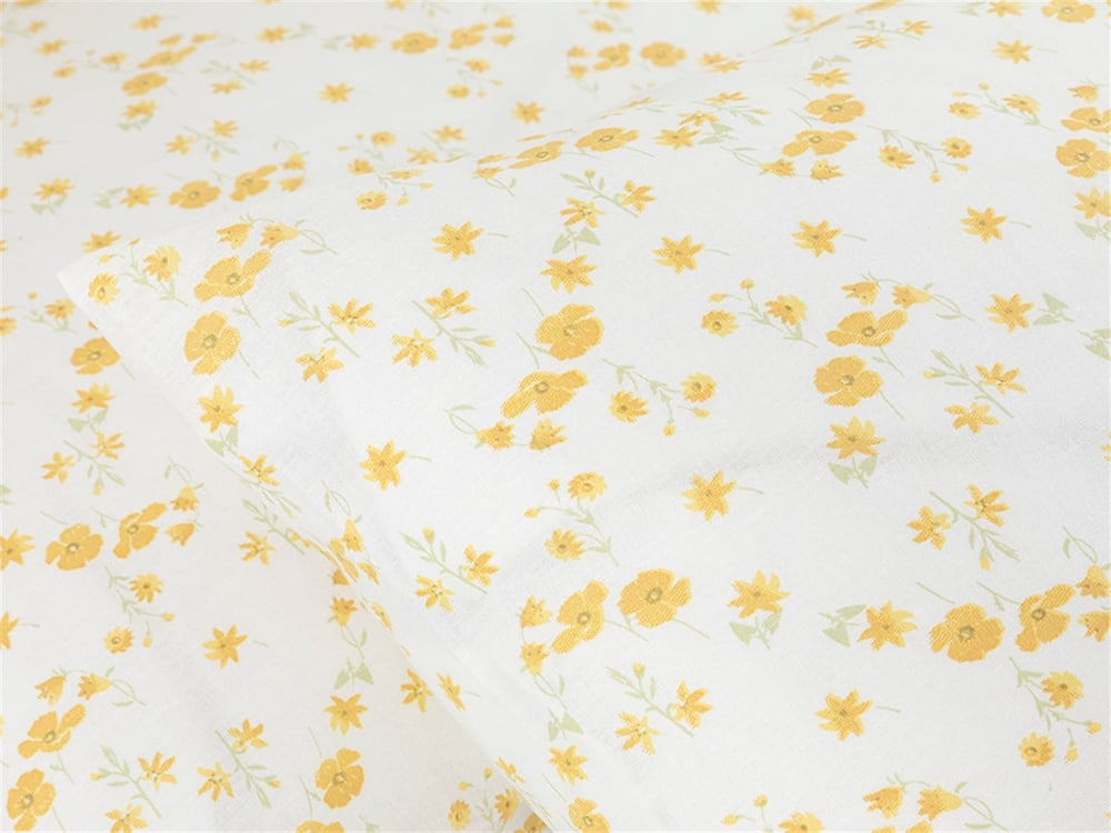 Înflorire de vară Cu Bumbac Cu 2 Piese Față De Pernă 50x70 cm Galben