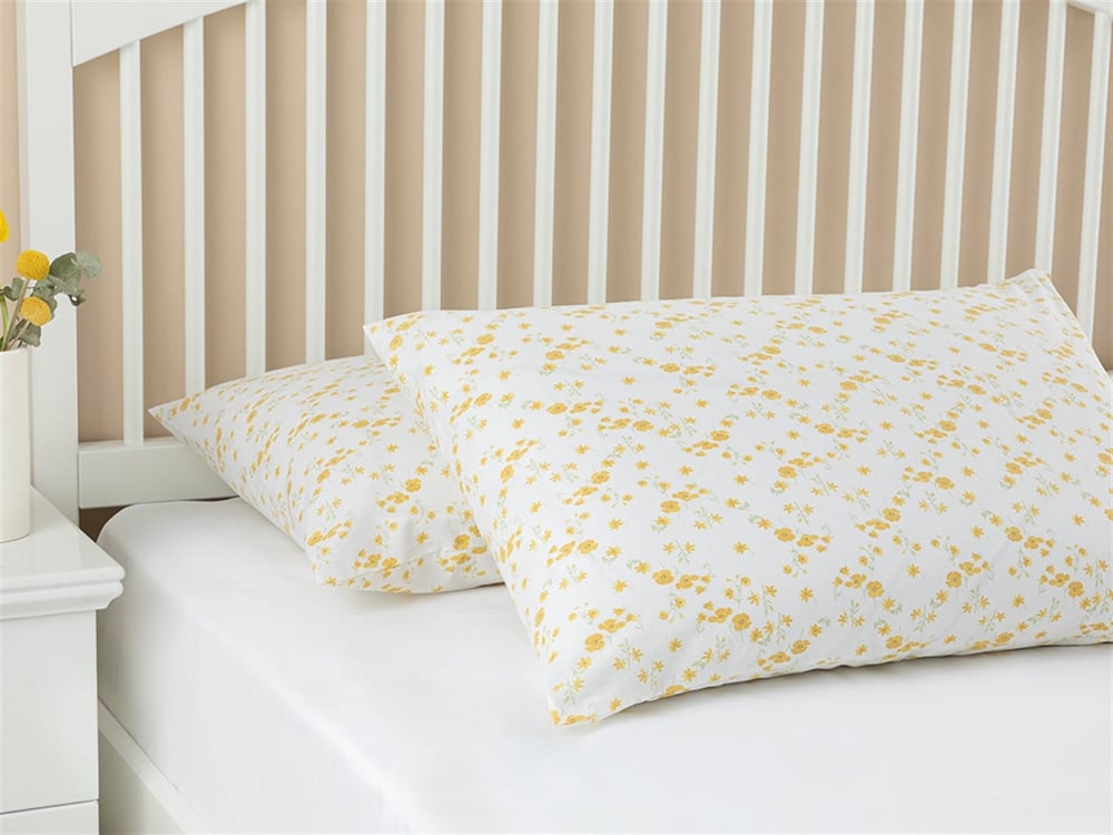Înflorire de vară Cu Bumbac Cu 2 Piese Față De Pernă 50x70 cm Galben