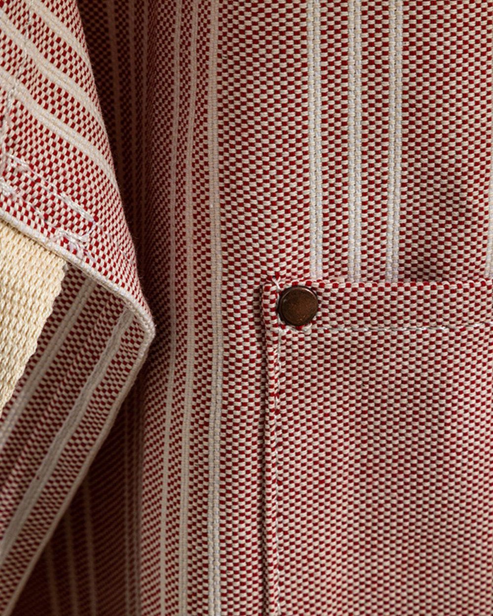 Scratch Line Cotton With Pocket Kitchen Apron 75x58 cm Red