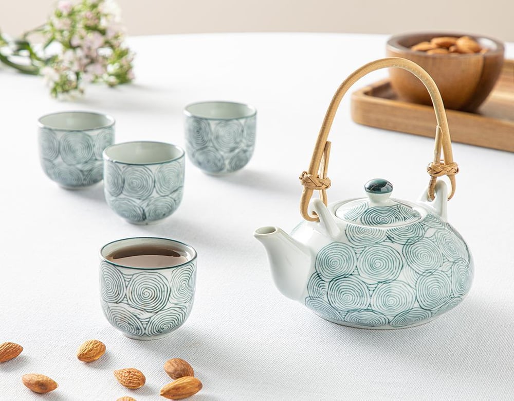 Adolfo Set De Oale 5 Bucăți, Porțelan, 300 Ml + 50 Ml, Mentă - Roz Deschis