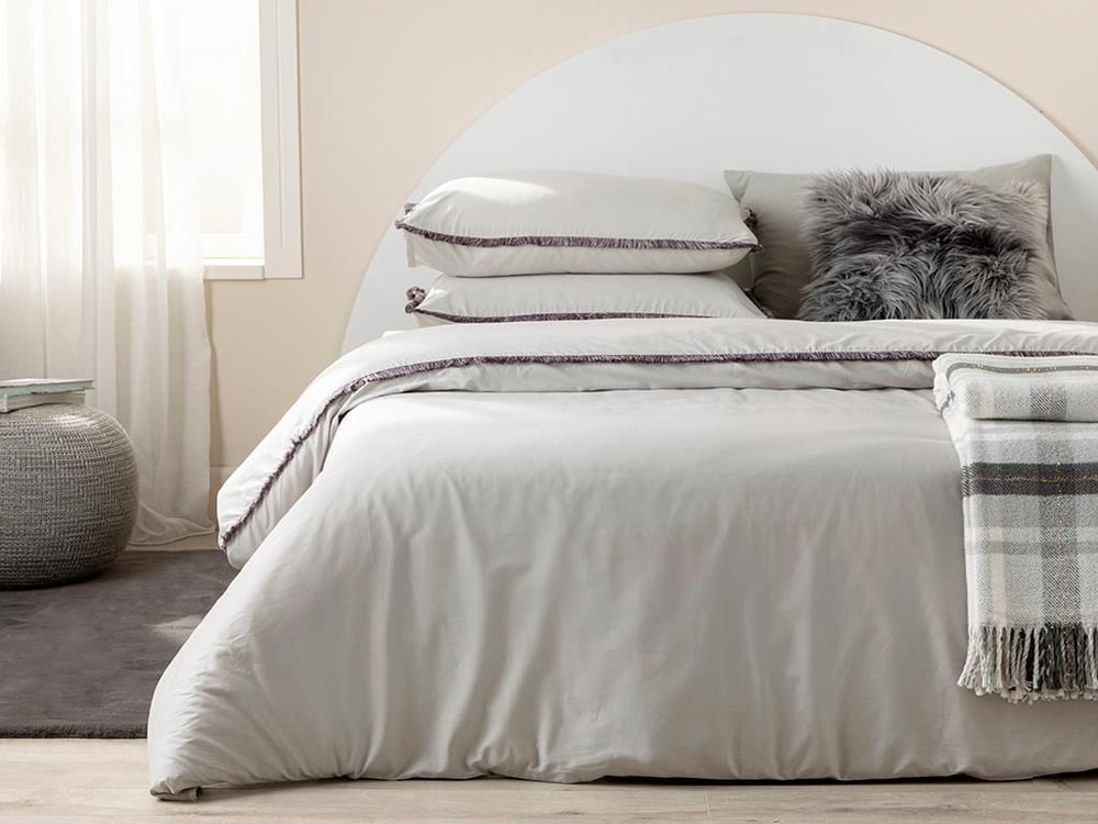 ADORN SAÇAKLI PAMUK PERSOANĂ DUBLĂ  SET LENJERIE DE PAT 200X220 CM PIETRICEL