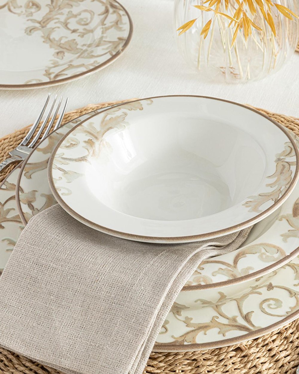 Royal Blend Porcelain Table Set 24 ParÃ§a 6 kiÅilik Beige