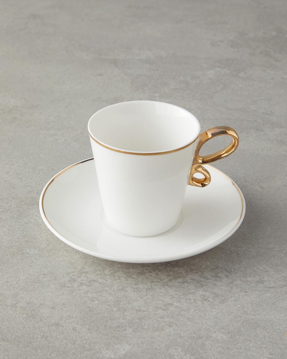 aripă Porțelan New Bone China 12 Piese 6 Persoane Set De Cești De Cafea 90 ml Gold