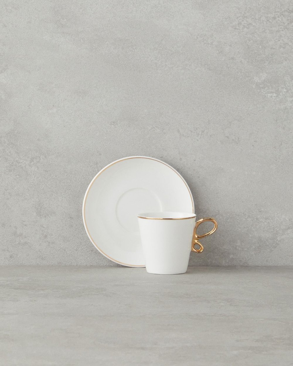 aripă Porțelan New Bone China 12 Piese 6 Persoane Set De Cești De Cafea 90 ml Gold
