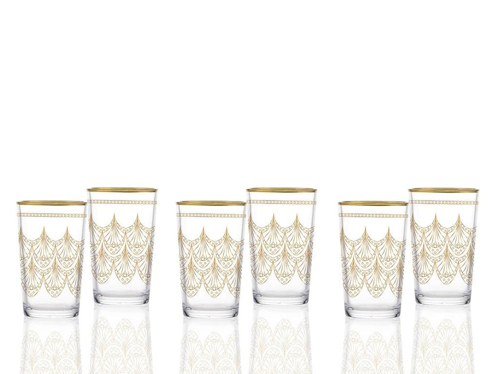 Articles Glass 6 Set Served with Coffee Water Glass 100 ml Transparent