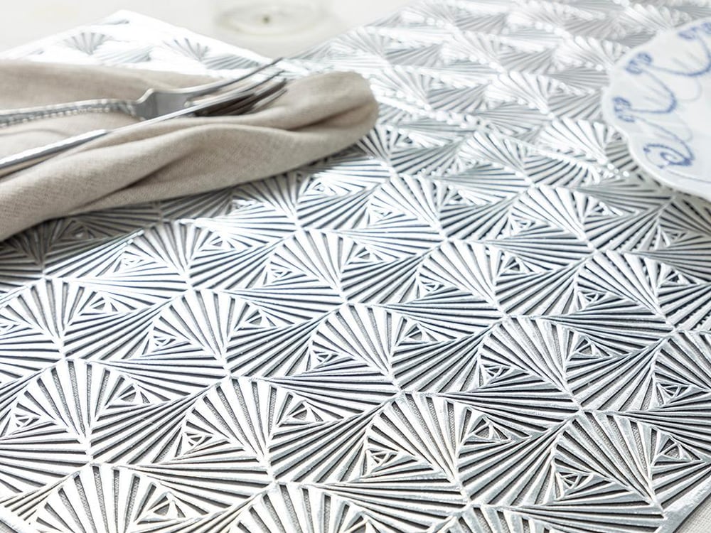 Arya PVC 2 Set Place Mat 30x45 cm Silver.