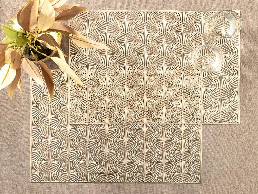 Arya PVC 2 Set Place Mat 30x45 cm Gold