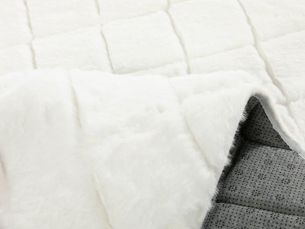 Covor imitație blană, Soft Touch, 120 cm, acril, alb